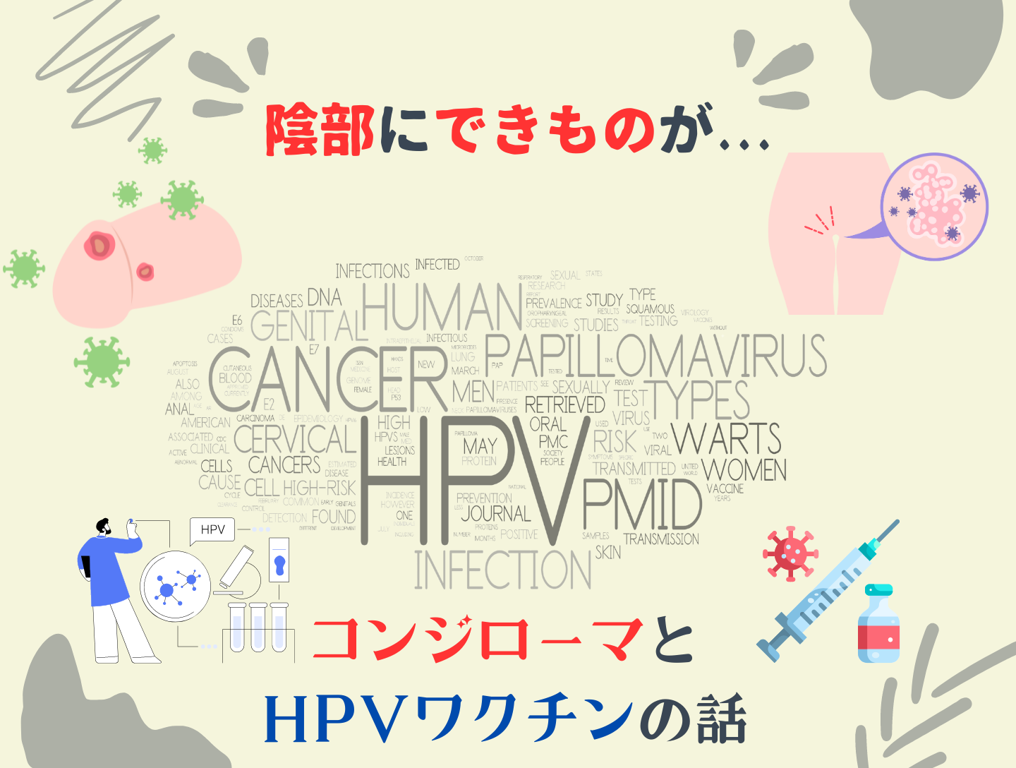 陰部にできものが…コンジローマとHPVワクチンの話